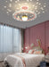 Modern Flush Mount LED Chandelier – Remote-Control Dimmable Ceiling Light - Samanta Factory