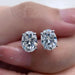 Moissanite Stud Earrings – D Color Oval Cut Sterling Silver SF