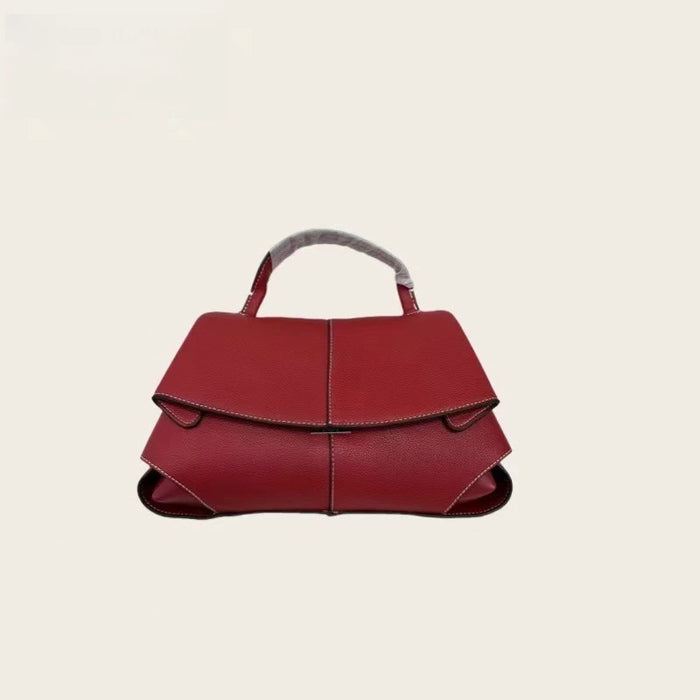 European Style Shoulder Handbag-Pleated Cowhide Leather Designer Crossbody Bag for Women - Samanta Factory