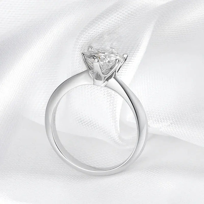 Moissanite Engagement Ring – VVS1 Round Brilliant 925 Silver SF
