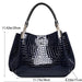 Women's Crocodile Print Tote Bag – Large Capacity PU Leather Bucket Handbag for Daily Commute SF