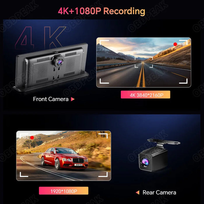 Smart Mirror Dash Cam 11.3" – Wireless CarPlay, Android Auto & 4K Dual Lens Recording Samanta Factory