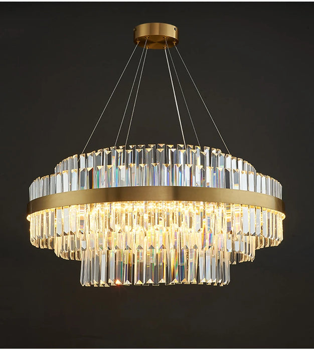 Modern Luxury LED Crystal Chandelier – Dimmable Remote-Controlled Ceiling Light - Samanta Factory