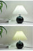 Korean Table Lamp – Vintage Pleated Fabric Shade with Ceramic Base - Samanta Factory