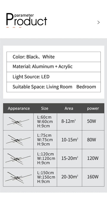 Ceiling Light – Modern Nordic Iron & Acrylic Design with LED Illumination - Samanta Factory