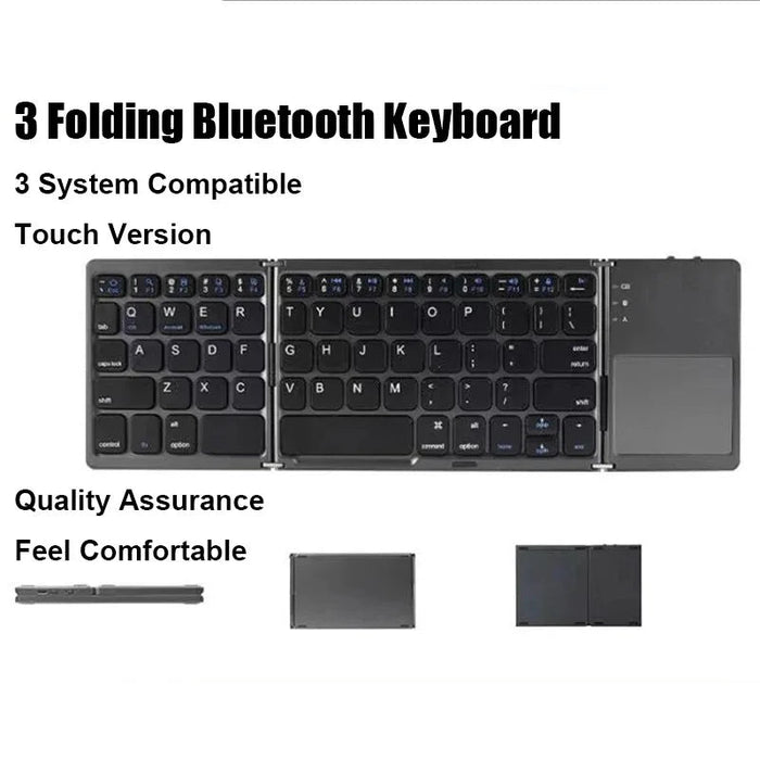 Foldable Bluetooth Keyboard – 81-Key Mini Wireless with Touchpad for iOS, Android & Windows SF