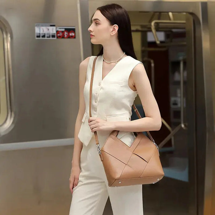 Cow Leather Shoulder Bag – Soft Satchel for Four Seasons SF