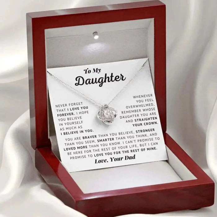 Heart Knot Pendant Necklace – Sparkling Zircon Gift for Daughters SF