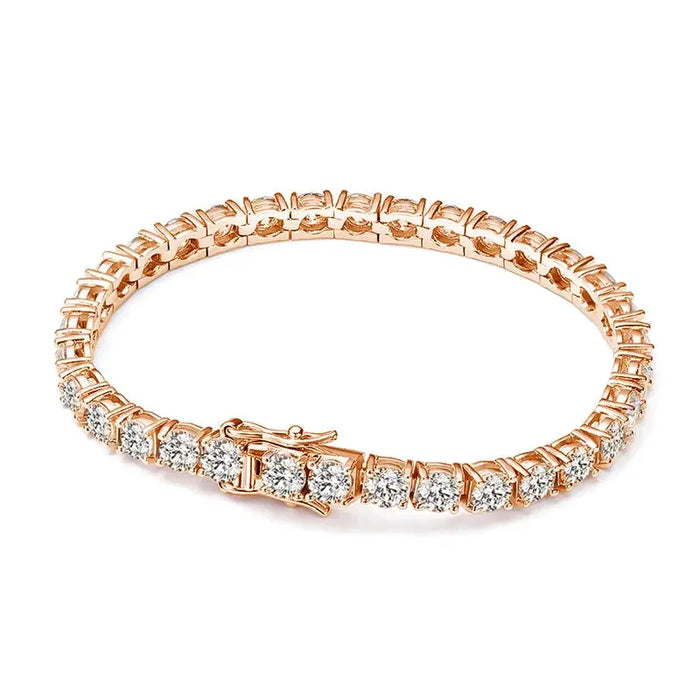 Premium 925 Sterling Silver Round-Cut Moissanite Bracelet for Women SF