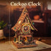 Wooden Cuckoo Clock 3D Puzzle – Light-Up Fairy Treehouse with Moving Bird & LED Lights - Samanta Factory