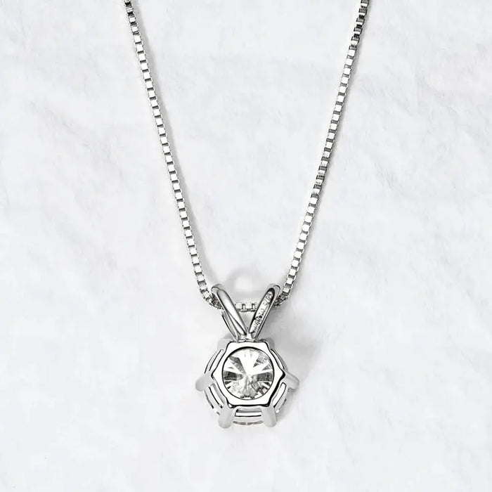 Moissanite Pendant Necklace – D-Color Round Solitaire SF