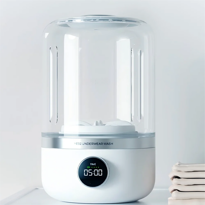 Compact USB rechargeable mini laundry washing machine for delicates and travel