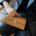 Women’s Leather Baguette Handbag – Minimalist Day Clutch SF