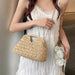 Retro Woven Straw Crossbody Bag – Women's Rattan Beach Shoulder Bag for Vacation & Travel SF