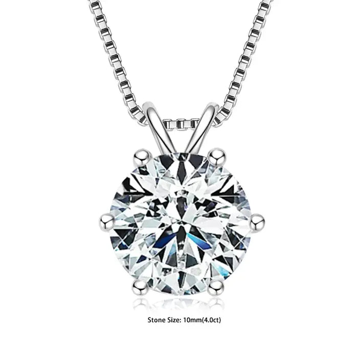 Moissanite Pendant Necklace – D-Color Round Solitaire SF