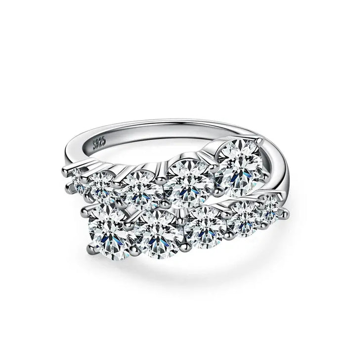 Moissanite Wedding Band – 3.26cttw Multi-Stone Sparkle SF