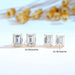 14K Gold Emerald Cut Moissanite Stud Earrings – AU585 Certified SF