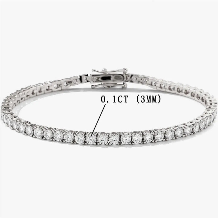 Moissanite Vintage Bracelet – 925 Sterling Silver Unisex Jewelry - Samanta Factory