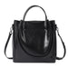 Vintage Cow Leather Shoulder Tote – Women’s Ruched Handbag SF