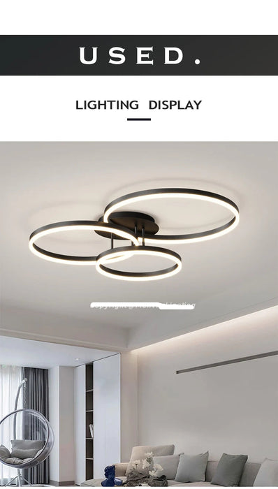 LED Ceiling Light – Art Deco Aluminum Design with Dimmable LED Bulbs - Samanta Factory