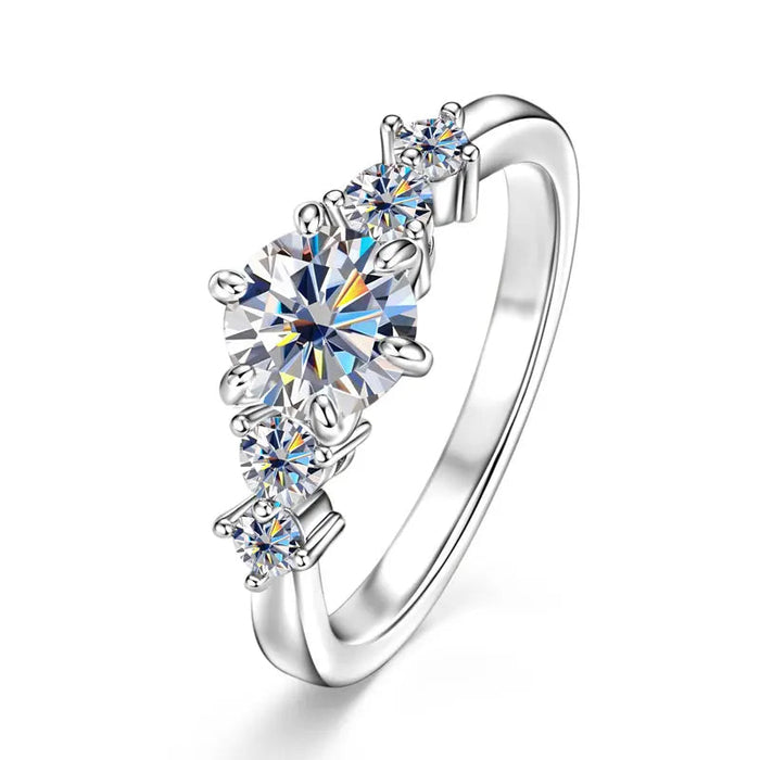 Ehhai Certified D Color VVS1 Lab Created Imitation Diamond Moissanite Ring for Women Engagement Rings Wedding Fine Jewelry Gifts SF