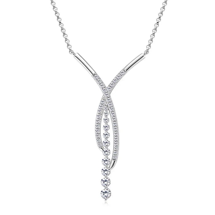 Moissanite Pendant Necklace – 2 Carat D-Color Round Solitaire SF