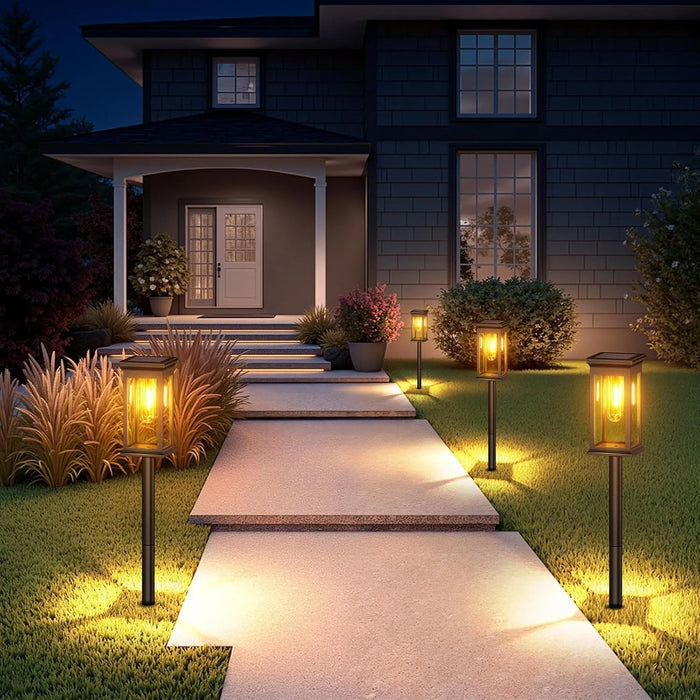 4 PCS Solar Lights Outdoor Solar Pathway Lights Waterproof Bright Solar Lamps Landscape Lighting for Path Yard Garden Walkway - Samanta Factory
