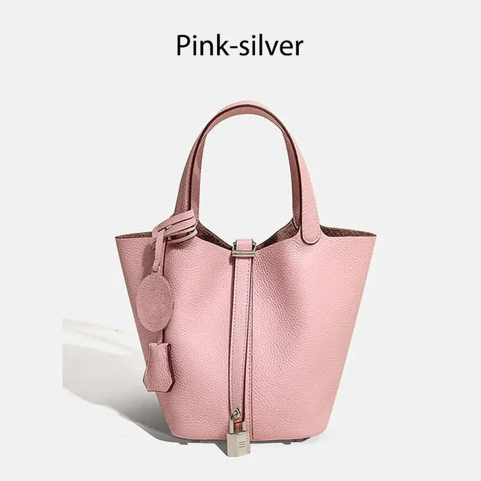 Cowhide Leather Bucket Bag – Soft Fashion for Four Seasons SF