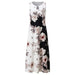 Bohemian Maxi Dress – Sleeveless Floral Print with Loose Swing Silhouette - Samanta Factory