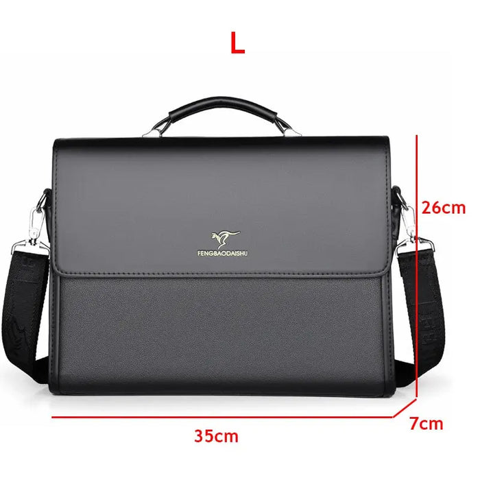 Men’s Business Briefcase – PU Leather Shoulder & Crossbody Bag SF