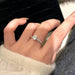 Moissanite Fashion Ring – Platinum-Plated Sparkle for Women SF