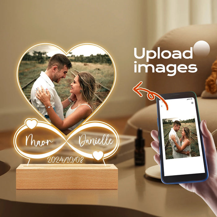 Custom LED Night Light – Personalized Wooden Acrylic Design Samanta Factory