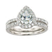 Pear Cut Bridal Ring Set – Sterling Silver With Halo Zircon Shine SF