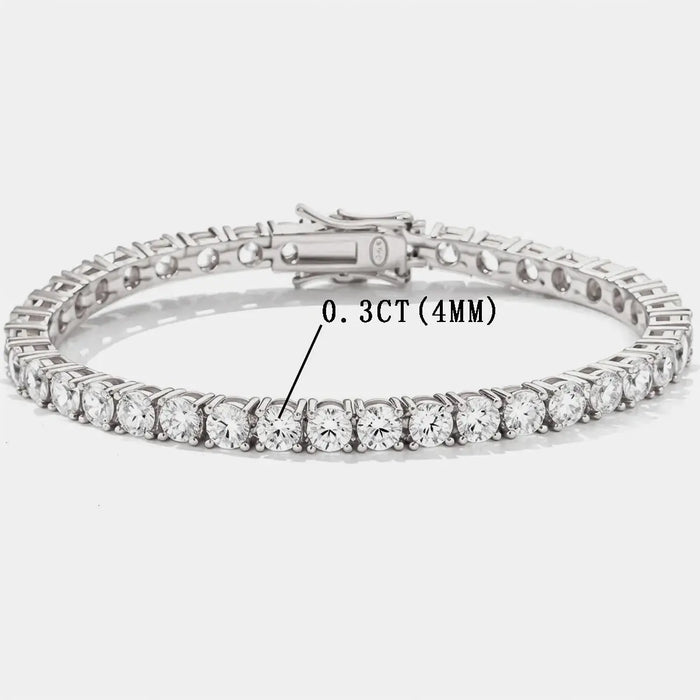 Moissanite Vintage Bracelet – 925 Sterling Silver Unisex Jewelry - Samanta Factory