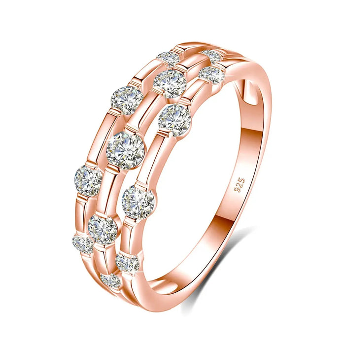 Elegant 925 Sterling Silver Moissanite Wedding & Engagement Ring for Women SF
