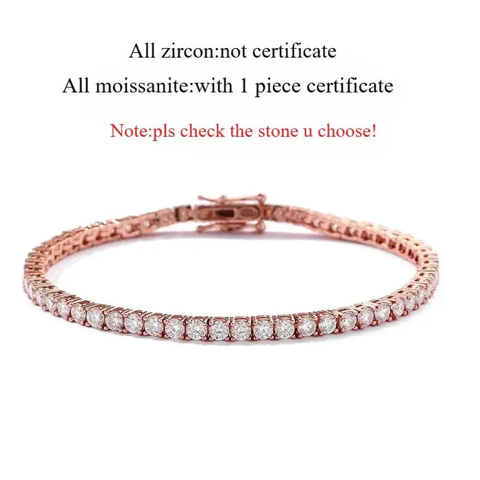 Moissanite Tennis Bracelet – 18K Gold Plated S925 Sterling Silver SF