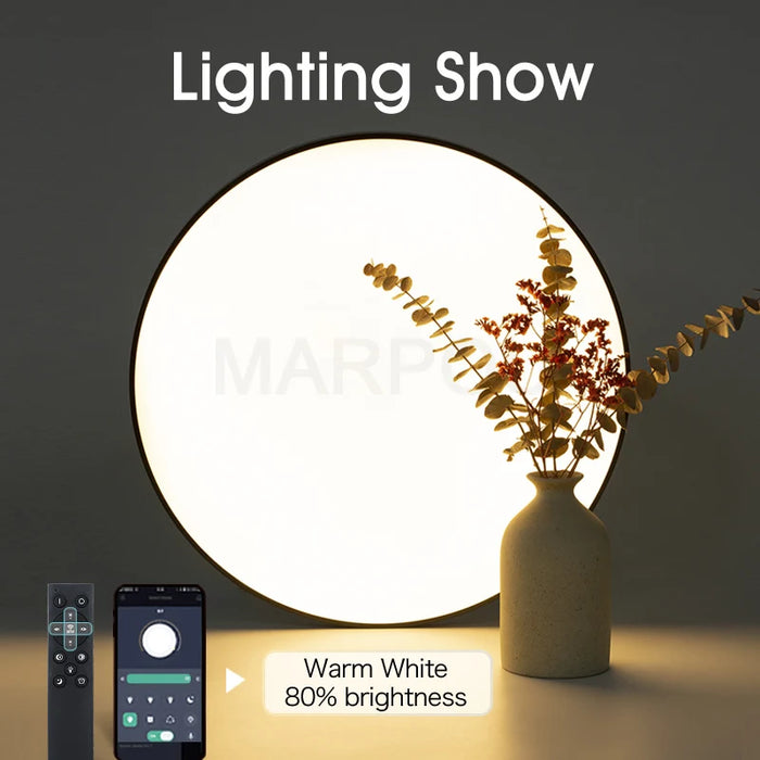 MARPOU Big Size Smart ceiling lamp led lamp for bedroom 80W ceiling lights with Remote control Dimmable led lights for room - Samanta Factory