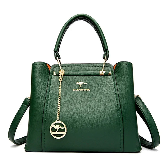 Women’s PU Leather Tote Bag – Fashion Soft Casual Handbag with Zipper Closure - Samanta Factory