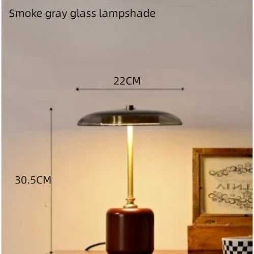 French Retro Floor Lamp – Luxury LED Table & Bedside Lighting with Clear Glass Shade - Samanta Factory