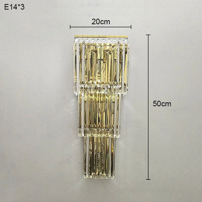 Crystal Wall Lamp – Modern Gold LED Lighting for Dining & Bedroom - Samanta Factory