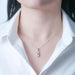 Moissanite Pendant Necklace – Twisted Round-Cut D-Color VVS1 SF