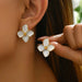 Stud Earrings – Vintage Petal Design in Stainless Steel SF
