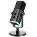 USB-C XLR dynamic cardioid microphone with RGB lighting touch mute button noise reduction and desktop stand for gaming live streaming and vocal recording on desk setup