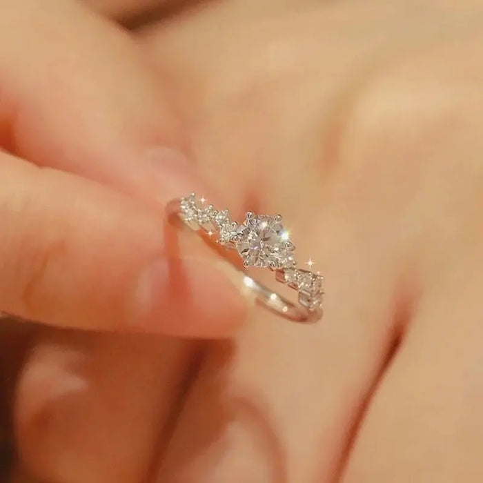 Moissanite Ring – S925 Sterling Silver 18K White Gold Plated SF