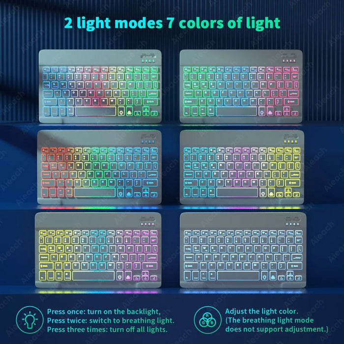 RGB Wireless Keyboard & Mouse Combo – Bluetooth & 2.4GHz for Tablet, Phone & PC Samanta Factory