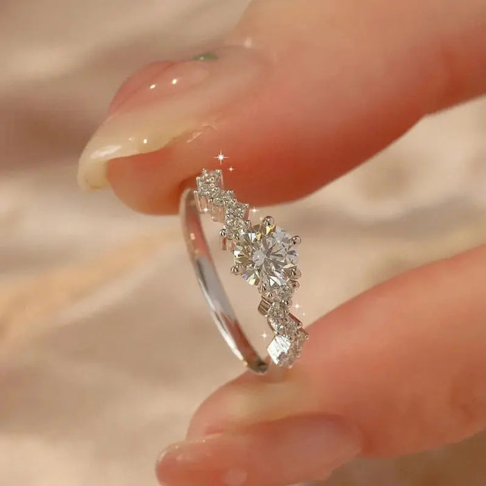 Moissanite Ring – S925 Sterling Silver 18K White Gold Plated SF