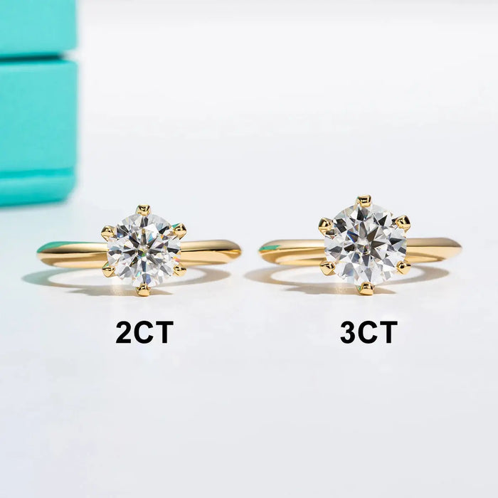 Moissanite Engagement Ring – D Color Lab-Certified 925 Sterling Silver SF