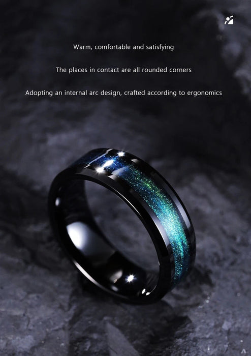 Tungsten Ring – Star Design with Custom Engraving SF