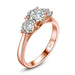 3-Stone Moissanite Engagement Ring – 2 CT D Color Yellow Gold Plated S925 Silver SF