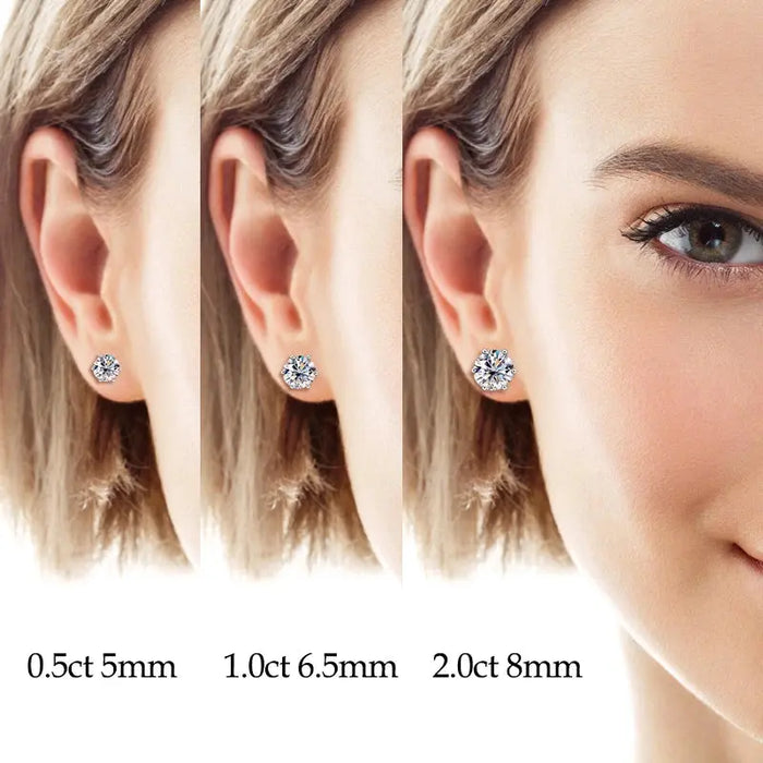 Classic Moissanite Pendant & Stud Earrings Set with Certificate SF
